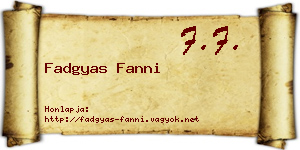 Fadgyas Fanni névjegykártya