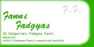 fanni fadgyas business card